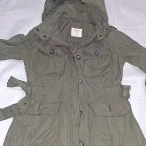 Chic Abercrombie & Fitch Olive Green Utility Jacket